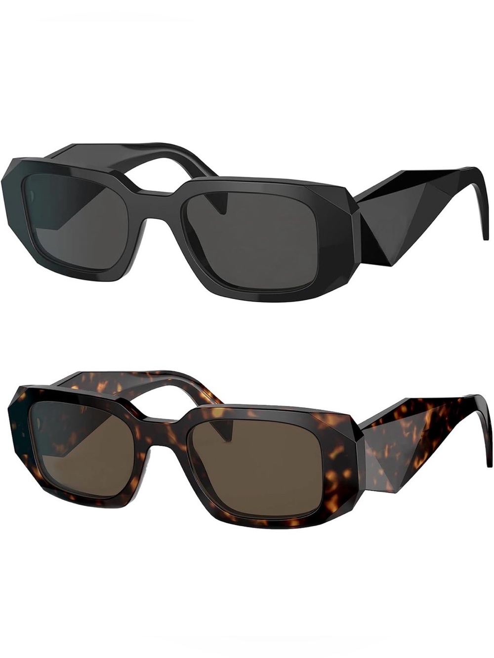 Angular Geometric Women's Sunglasses - Black & Tortoise